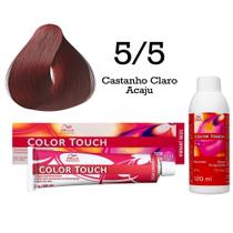 Tonalizante Color Touch 5/5 Castanho Claro Acaju + Emulsão Ox Wella Professionals