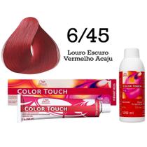 Tonalizante Color Touch 6/45 Louro Escuro Vermelho Acaju + Emulsão Ox Wella Professionals
