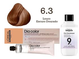 Tonalizante Dia Color 6.3 Louro Escuro Dourado + Emulsão Reveladora 9v L'Oréal Professionnel Tonalizante Dia Color 6.3 Louro Escuro Dourado + Emulsão Reveladora 9v L'Oréal Professionnel
