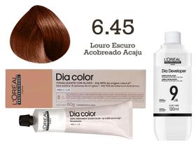 Tonalizante Dia Color 6.45 Louro Escuro Acobreado Acaju + Emulsão Reveladora 9v L'Oréal Professionnel Tonalizante Dia Color 6.45 Louro Escuro Acobreado Acaju + Emulsão Reveladora 9v L'Oréal Professionnel