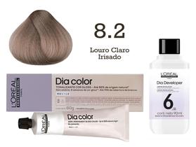 Tonalizante Dia Color 8.2 Louro Claro Irisado + Emulsão Reveladora 6v L'Oréal Professionnel Tonalizante Dia Color 8.2 Louro Claro Irisado + Emulsão Reveladora 6v L'Oréal Professionnel