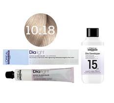 Tonalizante Dia Light 10.18 Milkshake Louro Claríssimo Cendré Moca + Revelador 15 L'Oréal Professionnel