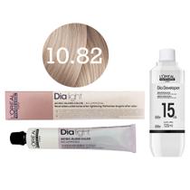 Tonalizante Dia Light 10.82 Milkshake Louro Claríssimo Moca Irisado + Revelador 15 L'Oréal Professionnel