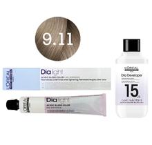 Tonalizante Dia Light 9.11 Louro Muito Claro Cendré Profundo Milkshake + Revelador 15 L'Oréal Professionnel