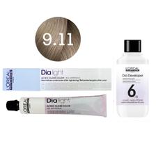 Tonalizante Dia Light 9.11 Louro Muito Claro Cendré Profundo Milkshake + Revelador 6 L'Oréal Professionnel