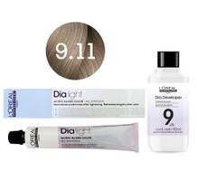 Tonalizante Dia Light 9.11 Louro Muito Claro Cendré Profundo Milkshake + Revelador 9 L'Oréal Professionnel