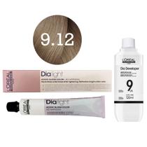 Tonalizante Dia Light 9.12 Louro Muito Claro Cendré Irisado Milkshake + Revelador 9 L'Oréal Professionnel
