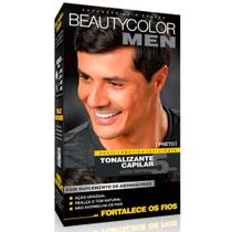 Tonalizante Gel Capilar Sem Amônia Beauty Color Kit Men Preto Ação Rápida Fortalece os Fios