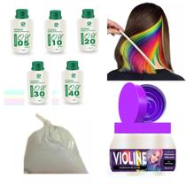 Tonalizante Temporário Violine + Pó Descolorante + Ox Juca