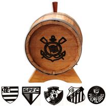 Tonel 5 litros com placa MDF de seu time