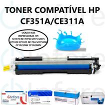 Toner Cf351a Ce311a Ciano P/ Impressora M175 M275 CP1020 CP1025 M175a M175NW M176 M177 Compatível
