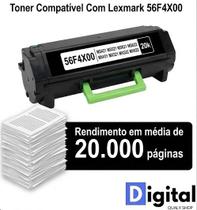 Toner Compatível Com Lexmark 56F4X00 MS421, MS521, MS621, MS622, MX421, MX521, MX522 e MX622 20k