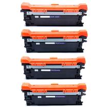 Toner Compatível para 507A 504A para Impressora CP3525dn CM3530 CM3530fs M551dn M570dn M551n M575c M551 - Kit 4 Cores