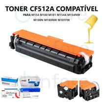 Toner HP CF512A CF512 512A 204A Amarelo - M180NW M180 - 0.9k Compativel