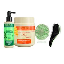 Tônico Antiqueda+Máscara Mel Bio Extratus 500g +Escova/Touca