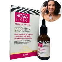 Tônico Capilar Anti Queda Cabelo Prevenção Crescimento Hidratação Vegano 30ml Rosa Selvagem Hair