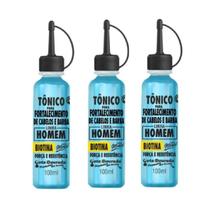 Tônico Para Cabelos e Barbas - Linha Homem Gota Dourada 3Un