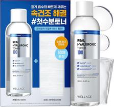 Tônico WELLAGE Real Hyaluronic 300ml com Discos de Algodão Tônico WELLAGE Real Hyaluronic 300ml com Discos de Algodão