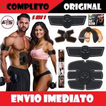 Tonificador Muscular 5x1 Estimulador Abdominal Elétrico Glúteos Fitness Malhar Em Casa Perca Medidas Ginastica Passiva