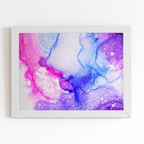 Tons De Rosa E Roxo Abstrato Quadro Moldura Branca 60x40cm Tons De Rosa E Roxo Abstrato Quadro Moldura Branca 60x40cm