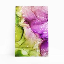 Tons De Verde E Roxo Abstrato Tinta Quadro Canvas 60x40cm Tons De Verde E Roxo Abstrato Tinta Quadro Canvas 60x40cm