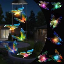 Toodour Sino dos Ventos Solar com LED de Borboleta e Cores Variáveis
