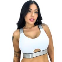 Top Academia Bojo Removível Feminino Prata