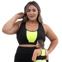 Top Academia Feminino Plus Size Fitness Nadador Alça Grossa Suplex E dry fit Sem Bojo