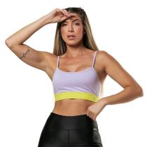 Top Academia Feminino Poliamida Alça Fina Reguladora Elástico na barra UV50+