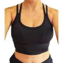 Top Academia Fitness Suplex Cós Largo e Alça Dupla Cruzada