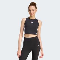 Top Adidas 3 Stripes Pad Feminino Preto Top Adidas 3 Stripes Pad Feminino Preto