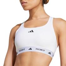 Top Adidas Suporte Médio Techfit Feminino - Branco - M Top Adidas Suporte Médio Techfit Feminino - Branco - M