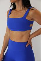 Top Alça Com Elástico Azul Bic Yasmin Top Alça Com Elástico Azul Bic Yasmin