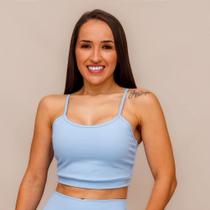 Top Alça Confort Treino Corrida - Azul Frozen - Conforto e Estilo para Atividades Físicas Top Alça Confort Treino Corrida - Azul Frozen - Conforto e Estilo para Atividades Físicas