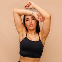 Top Alça Confort Treino Corrida - Preto - Tecido Power Blackout