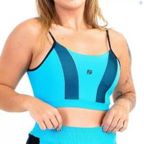 Top Alça Zeiq Azul e Preto