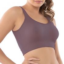 Top alongado sem costura decote em v e alças tipo camiseta dr new nude g