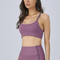 Top Alto Giro Nadador Elástico PR26 Roxo Malva