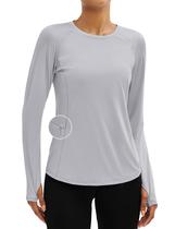 Top atlético TACVASEN para mulheres com proteção UV de manga comprida Top atlético TACVASEN para mulheres com proteção UV de manga comprida