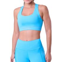 Top Authen Grit Bossa Alcas C/ Bolso Ajustavel - feminino - azul claro