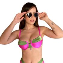 Top Avulso Bikini Meia Taça Retrô Moda Praia Havaí