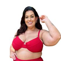 Top Avulso Plus Size Meia Taça Retrô Canelado