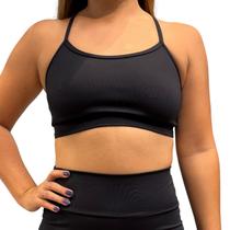 Top Basic Feminino Fitness Academia Poliamida Blackout Preto Zero Transparência Top Basic Feminino Fitness Academia Poliamida Blackout Preto Zero Transparência