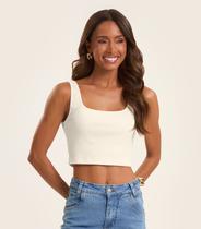 Top Básico Feminino em Ribana Rovitex Bege Top Básico Feminino em Ribana Rovitex Bege