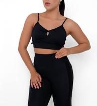 Top Bianca Preto com Alta Sustentação e Bojo Removível Top Bianca Preto com Alta Sustentação e Bojo Removível