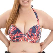 Top Biquini Bojo Drapeado Aro Amarração Plus Size Arsiè