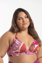 Top Biquíni Cortinão Com Alças Largas Estampado