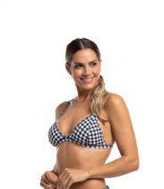 Top Biquíni Cortininha Fixo Xadrez Vichy Preto Top Biquíni Cortininha Fixo Xadrez Vichy Preto