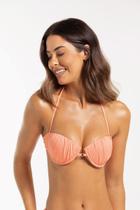 Top Biquíni Meia Taça Franzido com Argola Liso Top Biquíni Meia Taça Franzido com Argola Liso