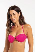 Top Biquíni Meia Taça Franzido com Argola Liso Top Biquíni Meia Taça Franzido com Argola Liso